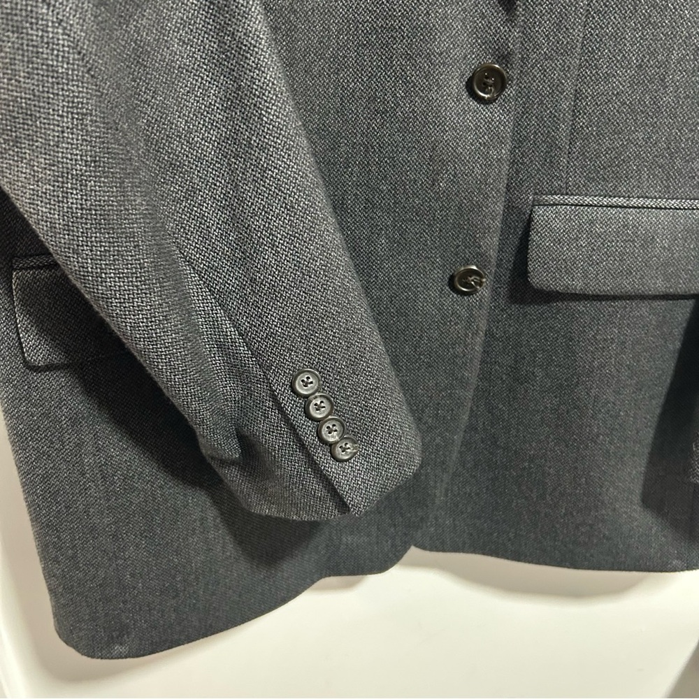 Lauren Ralph Lauren 42L Blazer Gray Lamb's Wool Sport Coat Jacket 2 Button - Picture 3 of 10